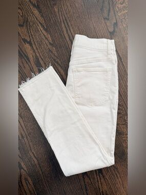 Madewell White Frayed Hem Women's Jeans